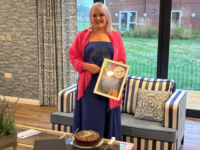 Susan Bullock with her Yorkshire and Humber Care Award